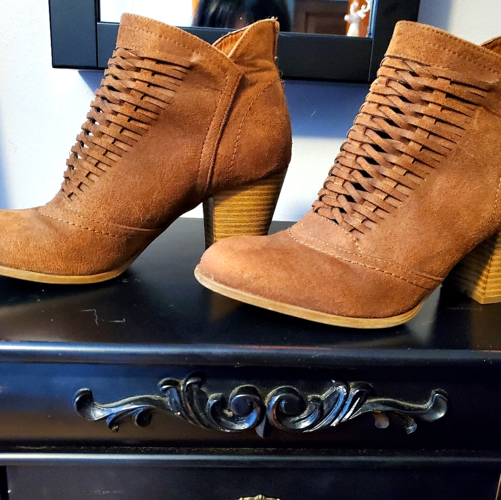 Braided Tan Booties